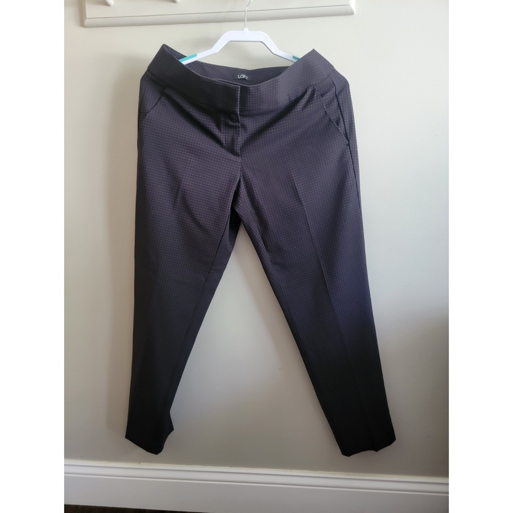 LOFT Julie Dress Pant Size 4 Black Brown Plaid Career Workwear Office Straight